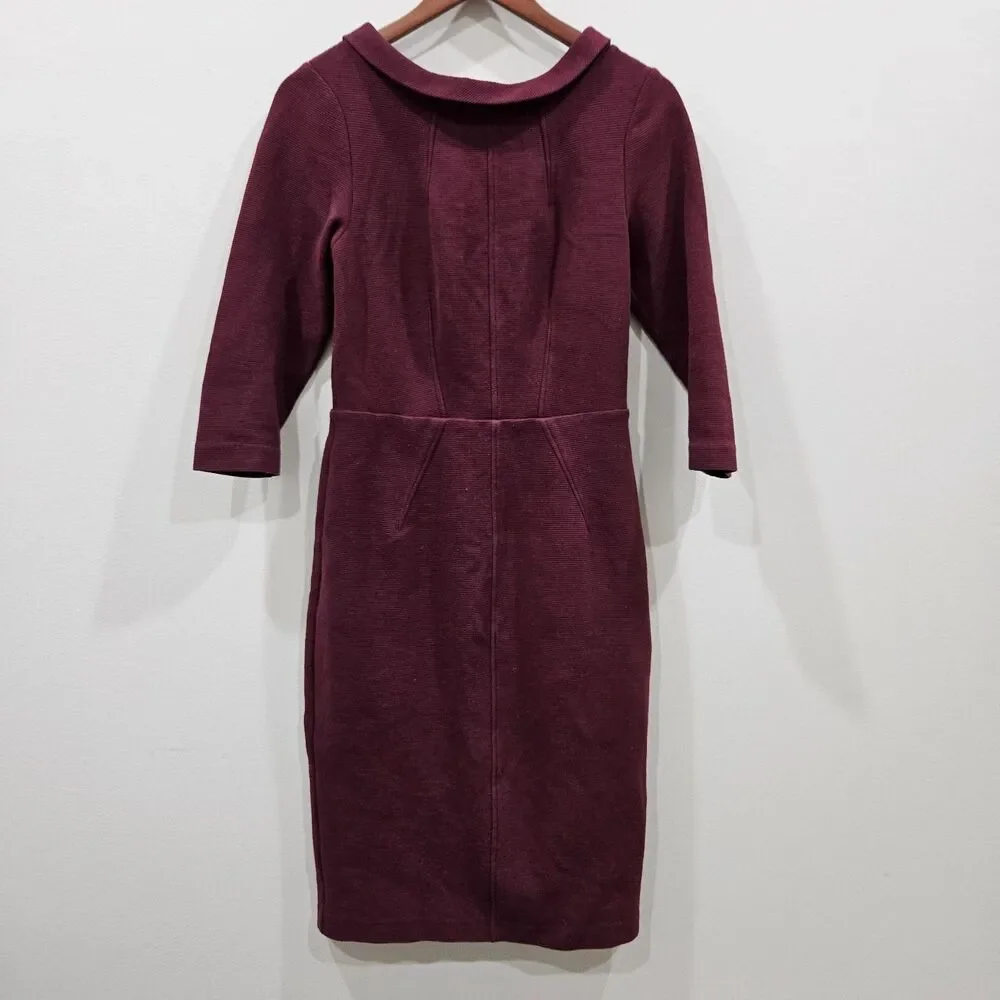 Boden Womens Marisa Ottoman Sheath Dress 6R Mulberry Colorful Preppy Officecore